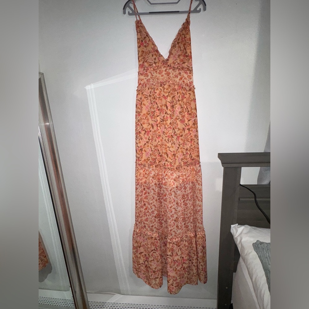 Altar'd State Floral Orange Maxi Dress